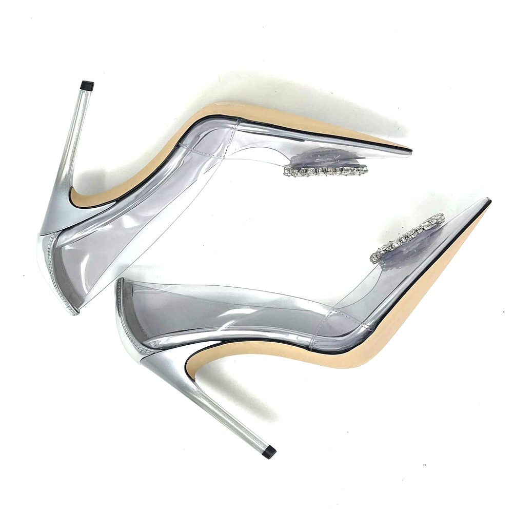 Good American Cinder-Rella Pumps Size 9.5 Glass Lucite GA275JPB-X - Picture 11 of 12